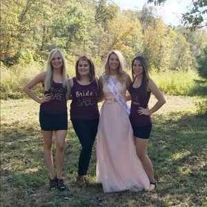 Pink 2 piece crochet top & tulle maxi skirt